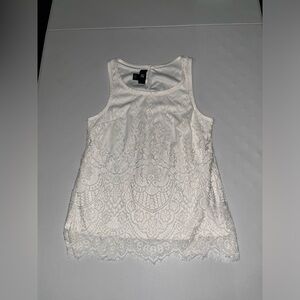 💙 NWOT Iz Byer White Lace Tank Top Blouse